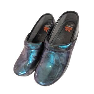 DANSKO XP! IRIDESCENT TEAL BLUE & BLACK PATENT LEATHER PRO COMFORT SHOES! 8.5M